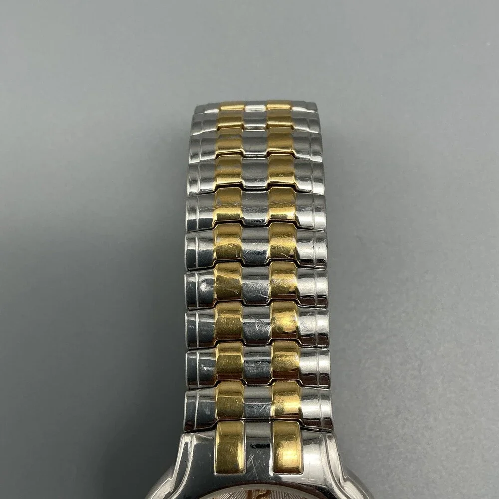 Armitron Mens Watch 35mm Silver Gold Two Tone Day Date 20/1730-1 New Battery